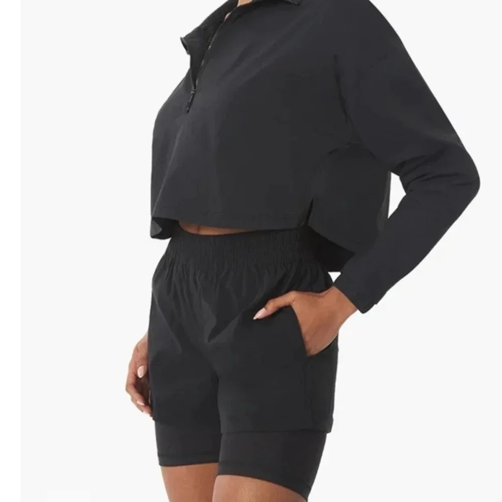 Weworewhat Cropped Nylon Quarter Zip